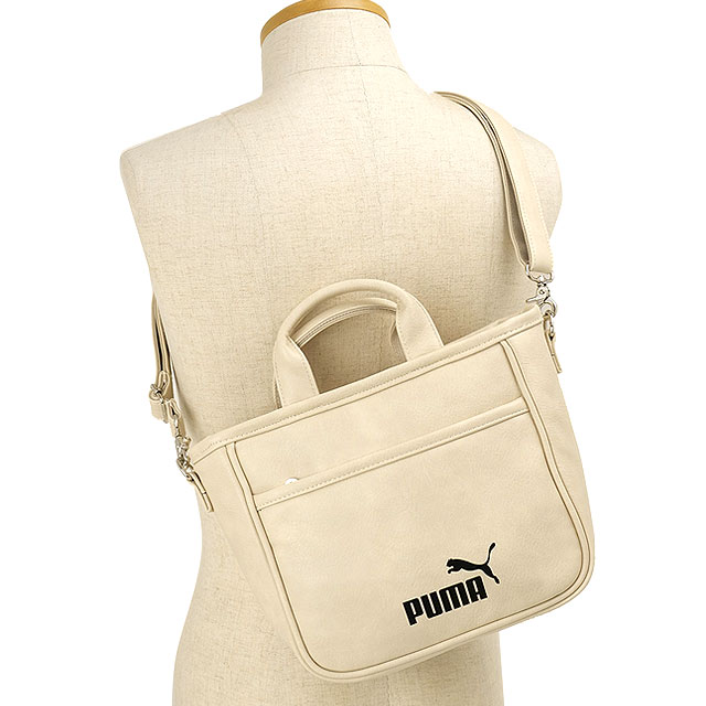 プーマ PUMA ヴィンテージ ミニトートバッグ [J20451 SS26] 6L VINTAGE MINI TOTE BAG ユニセックスハンドバッグ ショルダーバッグ 白 オフホワイト