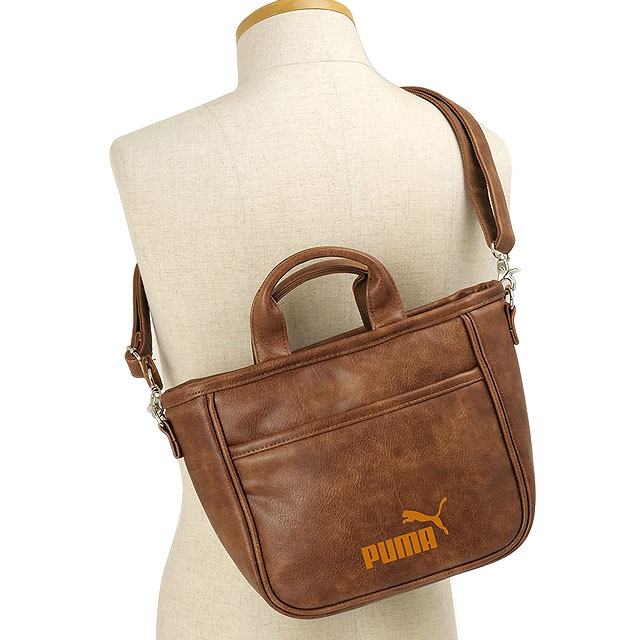 プーマ PUMA ヴィンテージ ミニトートバッグ [J20451 SS26] 6L VINTAGE MINI TOTE BAG ユニセックスハンドバッグ ショルダーバッグ ブラウン