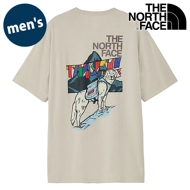 ザ・ノース・フェイス THE NORTH FACE Tシャツ メンズ ショートスリーブドッグスレッドグラフィックティー [NT32641-FI SS26] S/S Dogsled Graphic Tee 半袖 吸水速乾 バックプリント ライトベージュ フォッシルアイボリー 【メール便配送】