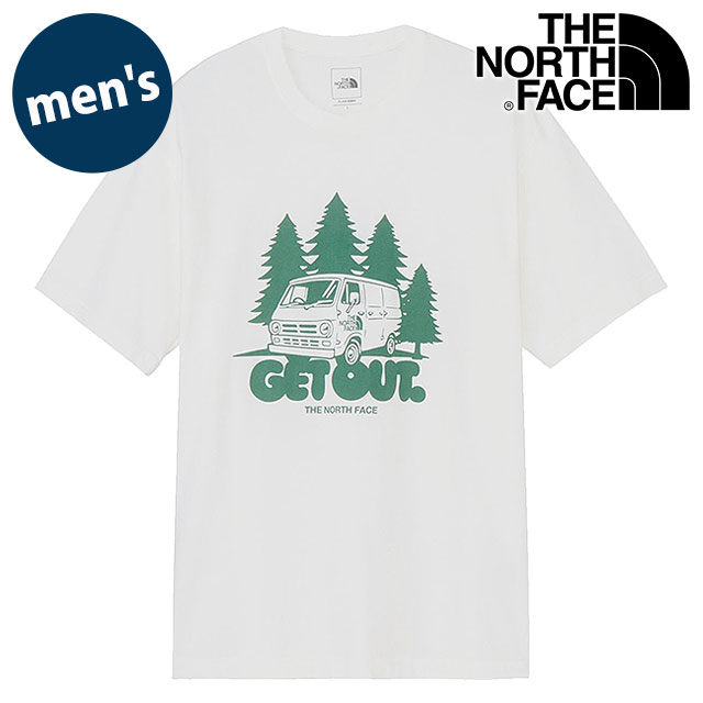 ザ・ノース・フェイス THE NORTH FACE Tシャツ メンズ ショートスリーブゲットアウトティー [NT32642-OW SS26] S/S Get Out Tee 半袖 吸水速乾 ヴィンテージ加工 白 オフホワイト 【メール便配送】