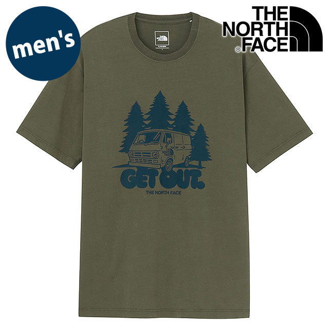 ザ・ノース・フェイス THE NORTH FACE Tシャツ メンズ ショートスリーブゲットアウトティー [NT32642-NT SS26] S/S Get Out Tee 半袖 吸水速乾 ヴィンテージ加工 カーキグリーン ニュートープ 【メール便配送】