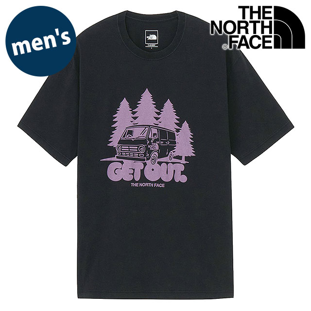 ザ・ノース・フェイス THE NORTH FACE Tシャツ メンズ ショートスリーブゲットアウトティー [NT32642-K SS26] S/S Get Out Tee 半袖 吸水速乾 ヴィンテージ加工 黒 ブラック 【メール便配送】