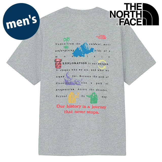 ザ・ノース・フェイス THE NORTH FACE Tシャツ メンズ ショートスリーブジャーニーヒストリーティー [NT32643-Z SS26] S/S Journey History Tee 半袖 吸水速乾 バックプリント グレイ ミックスグレー 【メール便配送】