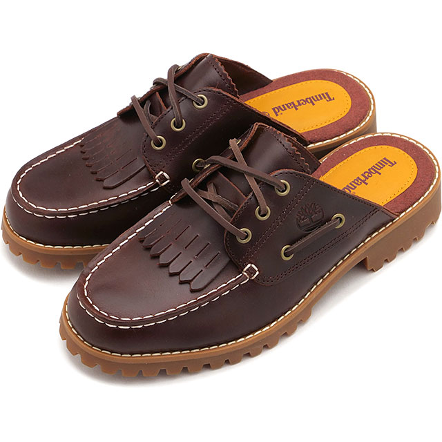 ティンバーランド Timberland レディース ノーレン 3アイ ミュールサンダル ウィメンズ [A4198-EIW SS26] Noreen 3 eye Mule モカシン デッキシューズ レザー MULE SHOE ワインレッド BURGUNDY-FULL-GRAIN
