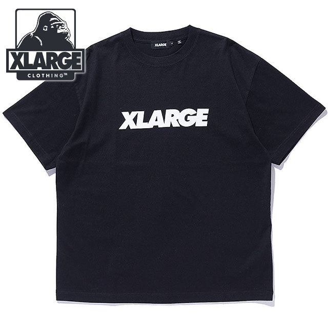 エクストララージ XLARGE メンズ スタンダードロゴ ショートスリーブTシャツ [101262011037 SU26] STANDARD LOGO S/S TEE 半袖 クルーネック 黒 BLACK 【メール便配送】