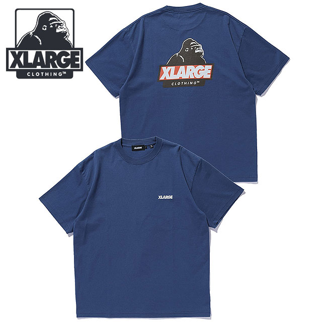 エクストララージ XLARGE メンズ スランテッドOG ショートスリーブTシャツ [101262011039 SU26] SLANTED OG S/S TEE 半袖 クルーネック ブルー BLUE 【メール便配送】