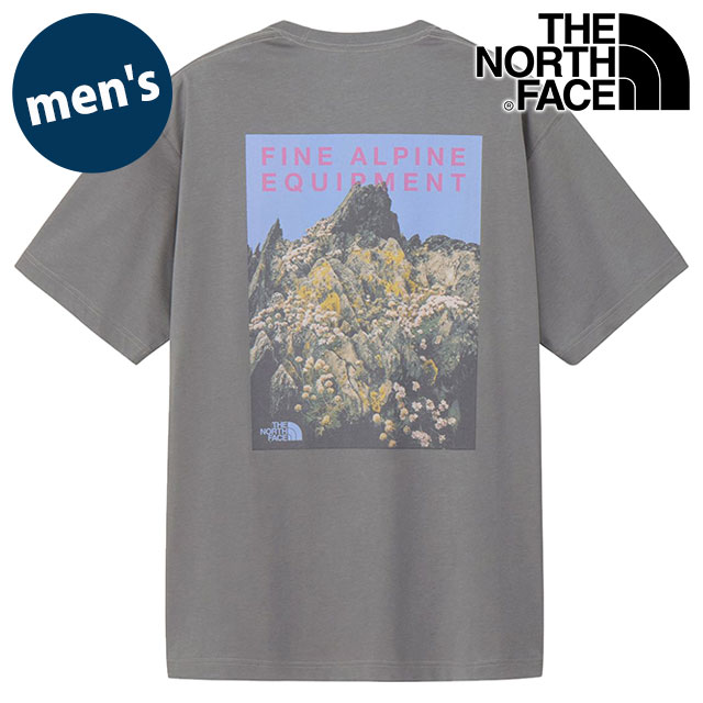 ザ・ノース・フェイス THE NORTH FACE Tシャツ メンズ ショートスリーブマウンテンフラワーティー [NT32650-SP SS26] S/S Mountain Flower Tee 半袖 吸水速乾 バックプリント グレー スモークドパール 【メール便配送】