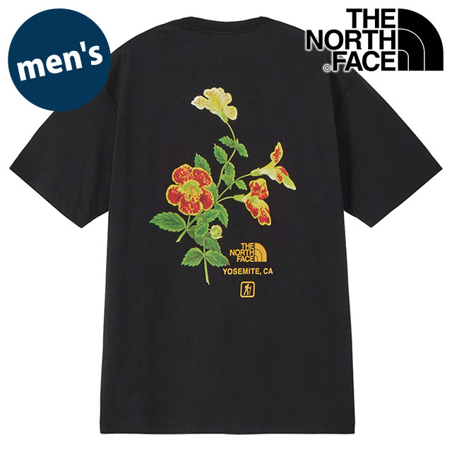 ザ・ノース・フェイス THE NORTH FACE Tシャツ メンズ ショートスリーブヨセミテフラワーティー [NT32651-K SS26] S/S Yosemite Flower Tee 半袖 吸水速乾 バックプリント 黒 ブラック 【メール便配送】