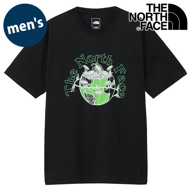 ザ・ノース・フェイス THE NORTH FACE Tシャツ メンズ ショートスリーブグランドフラワーティー [NT32652-K SS26] S/S Ground Flower Tee 半袖 吸水速乾 黒 ブラック 【メール便配送】