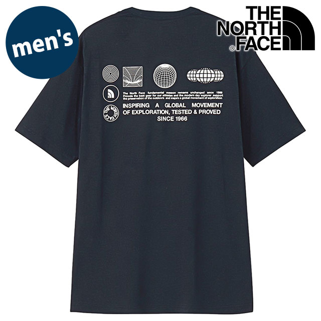 ザ・ノース・フェイス THE NORTH FACE Tシャツ メンズ ショートスリーブフラッシュドライグローブグリッドコットンティー [NT32550-UN SS26] S/S FD Globe Grid Cotton Tee 半袖 吸水速乾 紺 アーバンネイビー 【メール便配送】