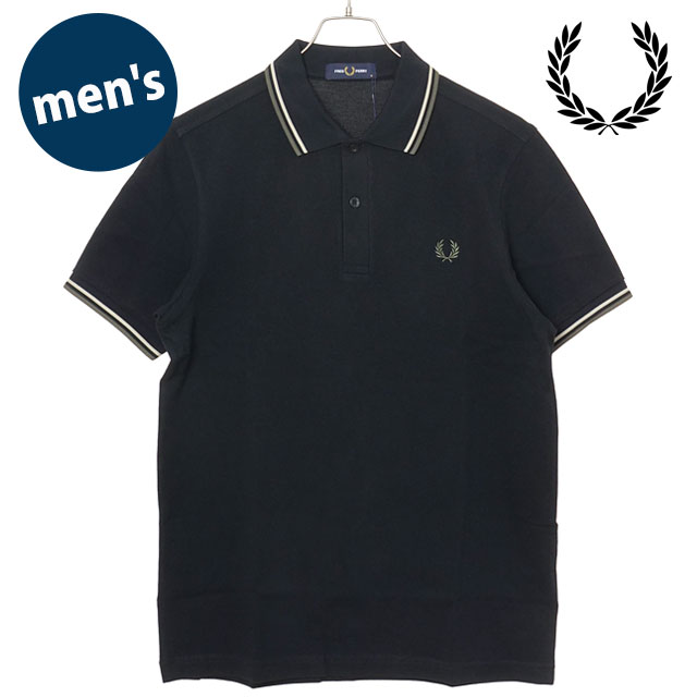 フレッドペリー FRED PERRY ポロシャツ メンズ ツインティップド フレッドペリーシャツ [M3600-06C SS26Q2] TWIN TIPPED FRED PERRY SHIRT 半袖 コットンピケ ブラック BLACK/OATMEAL/LAUREL-WREATH-GREEN