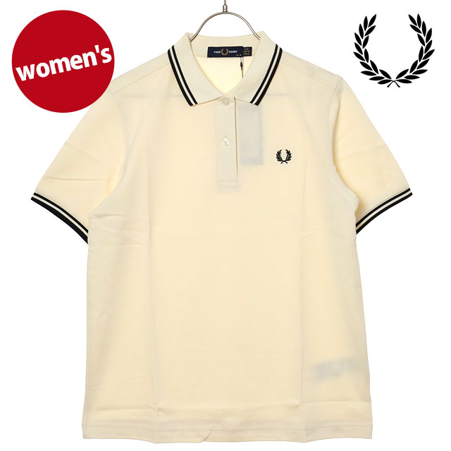 フレッドペリー FRED PERRY ポロシャツ レディース ツインティップド フレッドペリーシャツ [G3600-S70 SS26Q2] TWIN TIPPED FRED PERRY SHIRT 半袖 コットンピケ ホワイト ECRU/BLACK
