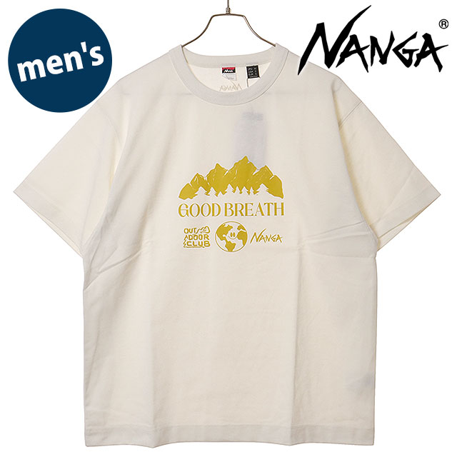 ナンガ NANGA メンズ エコハイブリッド グッドブレスTシャツ [N2610-1M056Z SS26] ECO HYBRID GOOD BREATH TEE カットソー 長袖 白 WHT 【メール便配送】