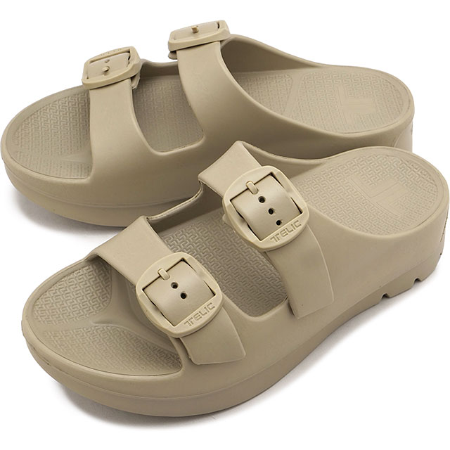 テリック TELIC リカバリーサンダル ダブルバックル2 [SS26] W-BUCKLE2 ユニセックス厚底 極厚ソール スライドサンダル 疲労回復 ブラウン コルクブラウン