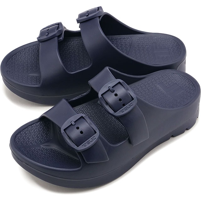 テリック TELIC リカバリーサンダル メンズ ダブルバックル2 [SS26] W-BUCKLE2厚底 極厚ソール スライドサンダル 疲労回復 ネイビー インディゴ