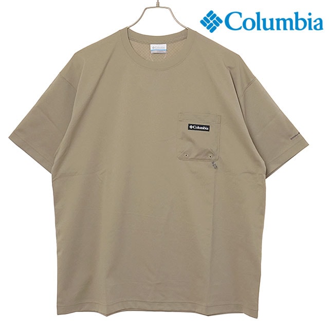 コロンビア Columbia Tシャツ メンズ ポーラーパイオニア II ショートスリーブTシャツ [PG6902-221 SS26] Polar Pioneer II SS Tee 半袖 冷却効果 UVカット ベージュ Tusk 【メール便配送】