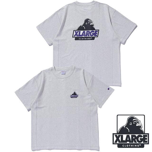 エクストララージ XLARGE メンズ チャンピオン ショートスリーブTシャツ [101262011042 SS26SPOT] XLARGE×Champion S/S TEE 半袖 クルーネック グレー ASH 【メール便配送】