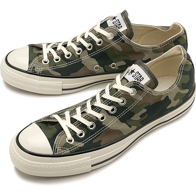 コンバース CONVERSE スニーカー メンズ オールスター エイジド ウッドランドカモ ローカット [31318230 SS26Q2] ALL STAR AGED WOODLANDCAMO OXシューズ カモ柄 カーキグリーン GREEN/GRAY/BROWN