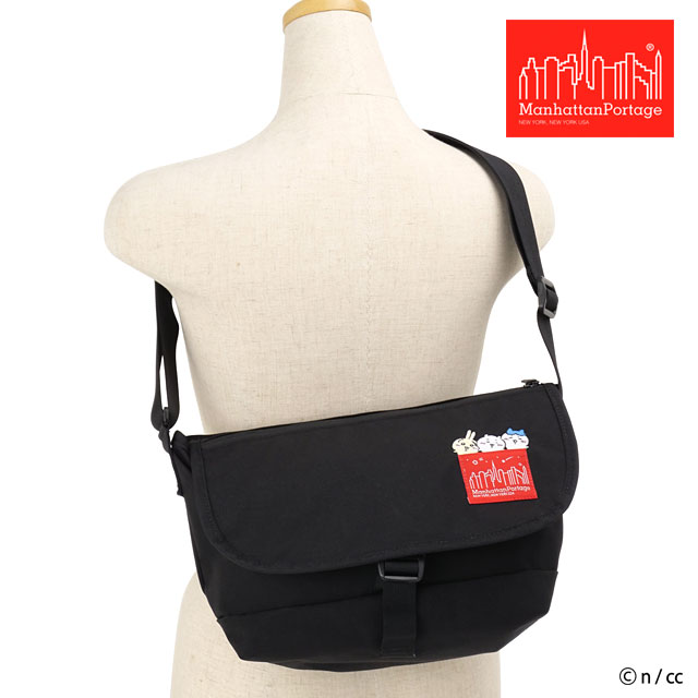 マンハッタンポーテージ Manhattan Portage ちいかわ メッセンジャーバッグ [MP1605JRSFZPCKW26 FW26] NYLON MESSENGER BAG JR(SM) FZP 500D CORDURA CKW26 ショルダーバッグ 斜め掛け 軽量 小さめ B5 ブラック Black