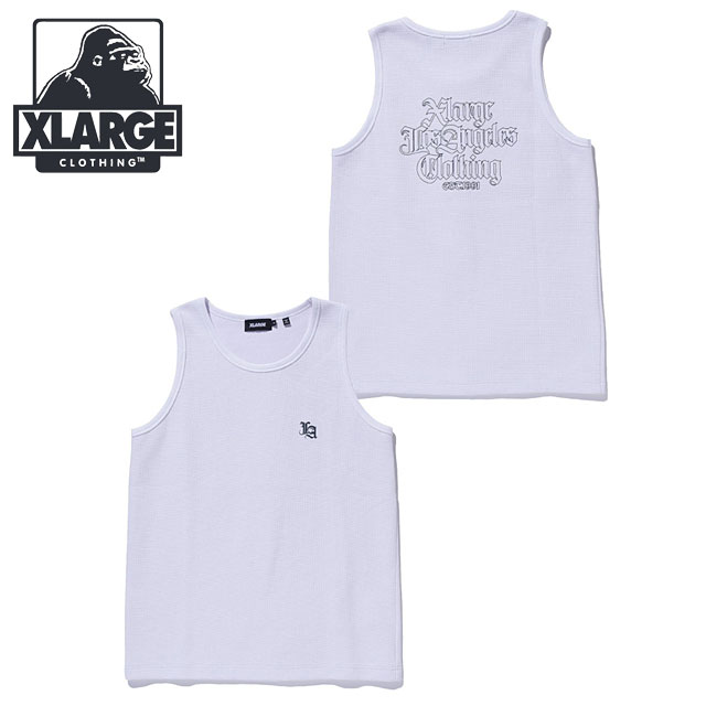 エクストララージ XLARGE メンズ オールドイングリッシュ ワッフルタンクトップ [101262013007 SU26] OLD ENGLISH WAFFLE TANK TOP ノースリーブ インナー 白 WHITE 【メール便配送】