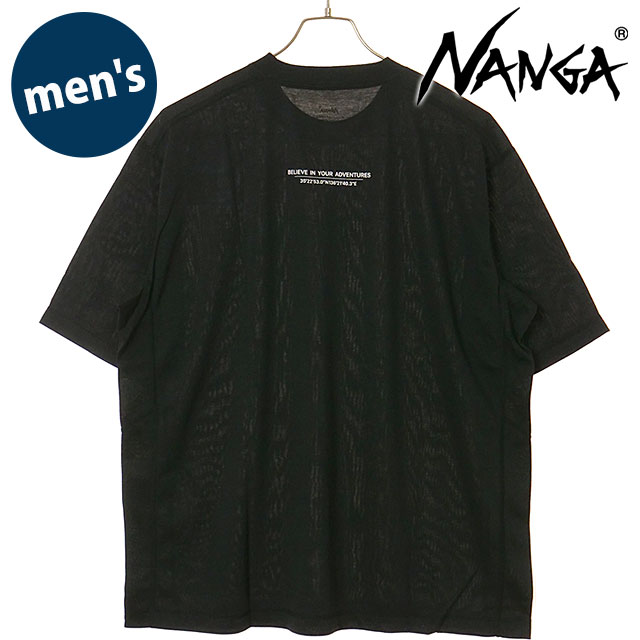 ナンガ NANGA メンズ ドライミックス ピボットスリーブTシャツ [N2610-1M145A SS26] DRY MIX PIVOT SLEEVE TEE 半袖 黒 BLK 【メール便配送】