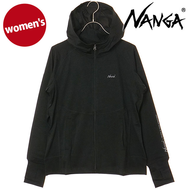 ナンガ NANGA レディース エアーフレックス ラッシュガード ジップパーカー ウィメンズ [N2501-1P520B SS26] AirFlex RASH GUARD ZIP PK W 長袖 羽織 黒 BLK 【メール便配送】