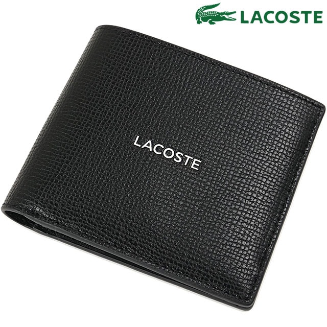 ラコステ LACOSTE オシアン グレインレザー  2つ折りウォレット [NH5053OI-000 FW26] メンズ 二つ折り財布 レザーウォレット 贈り物 プレゼント ブラック
