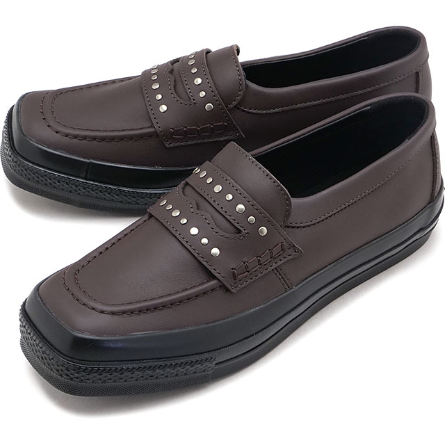 コンバース CONVERSE スニーカー オールスター スクエアトゥ ローファー SA [31318481 FW26] ALL STAR SQUARETOE LOAFER SA ユニセックスシューズ スタッズ ブラウン DEEP-BROWN