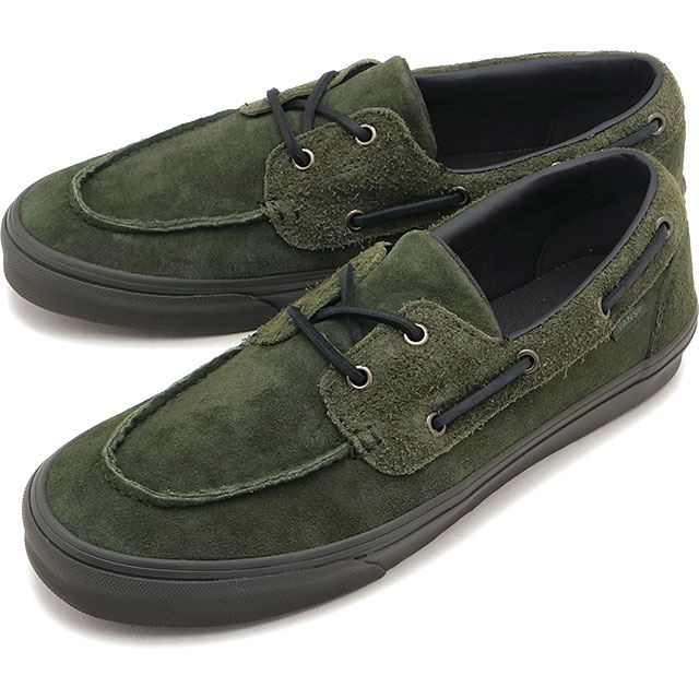 バンズ VANS スニーカー メンズ ツーアイレット ボートシューズ [VN000Z96FRN FW26] 2-Eyelet Boat Shoeローカットシューズ グリーン HAIRY-SUEDE-OBSIDIAN-FERN