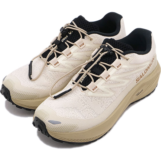 サロモン SALOMON スニーカー レディース エアロ フロー グラベル ウィメンズ [L45392900 FW26] AERO FLOW GRVL W トレイルランニングシューズ トレランシューズ 軽量 ベージュ TAPIOCA/WHITE-PEPPER/BLACK