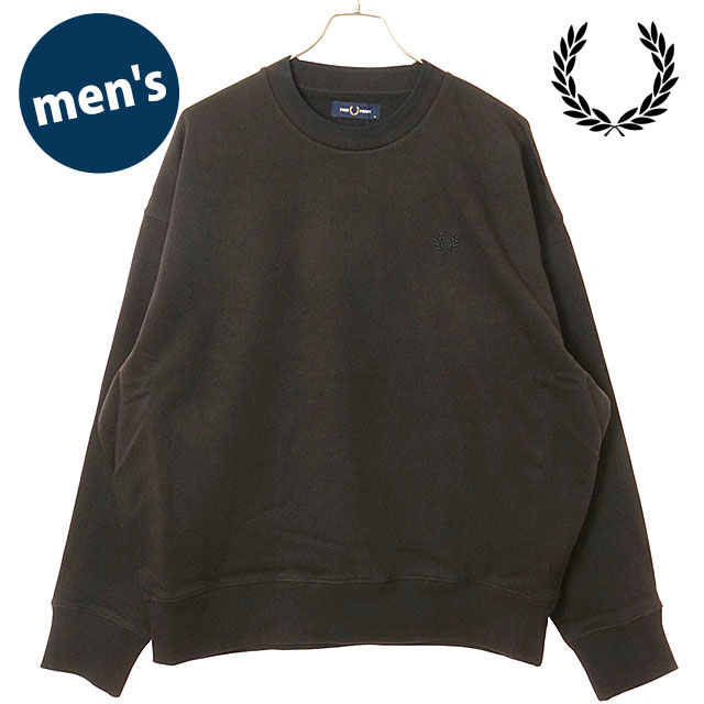 フレッドペリー FRED PERRY メンズ オーバーサイズ ティップド スウェットシャツ [M3497-33C FW26] OVERSIZED TIPPED SWEATSHIRT 裏毛 ヘビーウェイト おしゃれ カジュアル 茶 RICH-BROWN