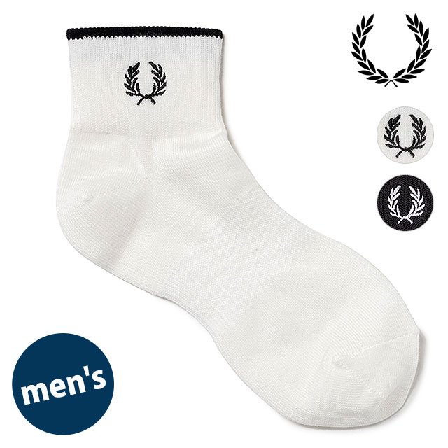 フレッドペリー FRED PERRY メンズ シングルティップドショートソックス [F20009 FW26] SINGLE TIPPED SHORT SOCKS 靴下 アンクルソックス 贈り物 ギフト プレゼント 【メール便配送】