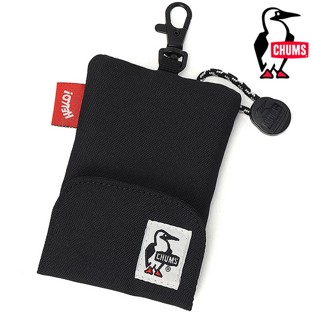 チャムス CHUMS リサイクルリトラクターキーホルダー [CH60-3994 FW26] Recycle Retractor Key Holder 小物 定期入れ キーケース 伸縮リール付き 黒 Black 【メール便配送】
