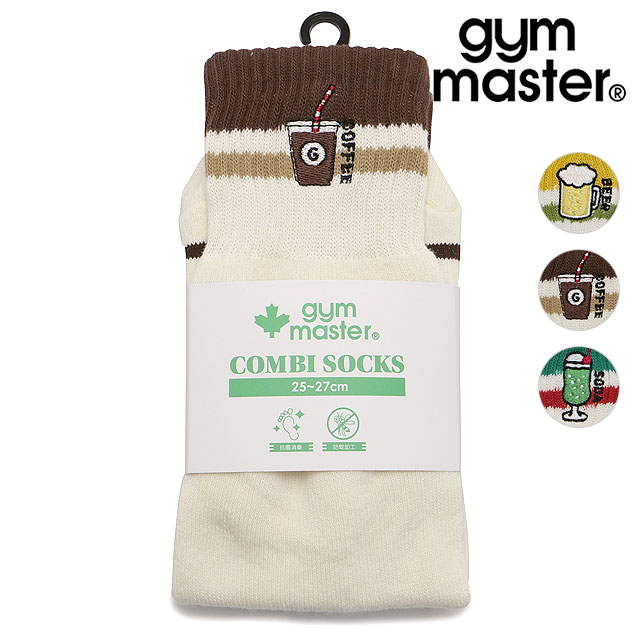 ジムマスター GYMMASTER ハッピー刺繍コンビソックス [G366730 SU25] 靴下 クルー丈 防蚊 抗菌防臭 【メール便配送】
