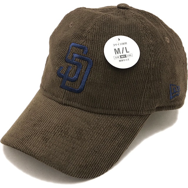 ニューエラ NEW ERA 9TWENTY サンディエゴ・パドレス STA コーデュロイ キャップ [15137219 FW26] 920 SADPAD STA CORDUROY WAL 帽子 ストリート カジュアル MLBロゴ 秋冬 ウォルナット