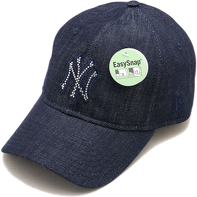 ニューエラ NEW ERA 9TWENTY ES ニューヨーク・ヤンキース ラインストーン キャップ [15137180 FW26] 920ES NEYYAN RHINESTONE DEN 263 帽子 イタリアンウォッシュ ストリート カジュアル おしゃれ ネイビー