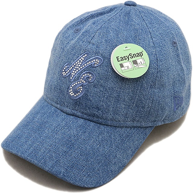 ニューエラ NEW ERA 9TWENTY ES CL NE ラインストーン キャップ [15137194 FW26] 920ES CL NE RHINESTONE WASDEN 263 帽子 ウォッシュドデニム ストリート カジュアル おしゃれ ライトネイビー