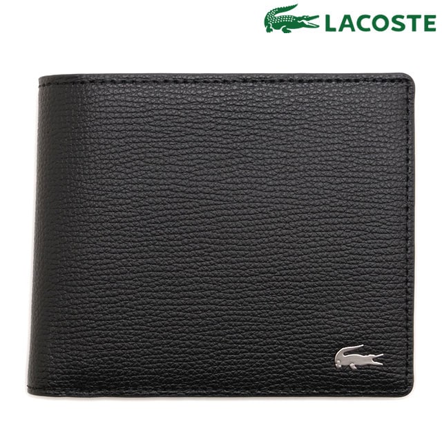 ラコステ LACOSTE 2つ折りウォレット [NH1601KP-000 FW26] メンズ 財布 レザーウォレット 贈り物 プレゼント ブラック