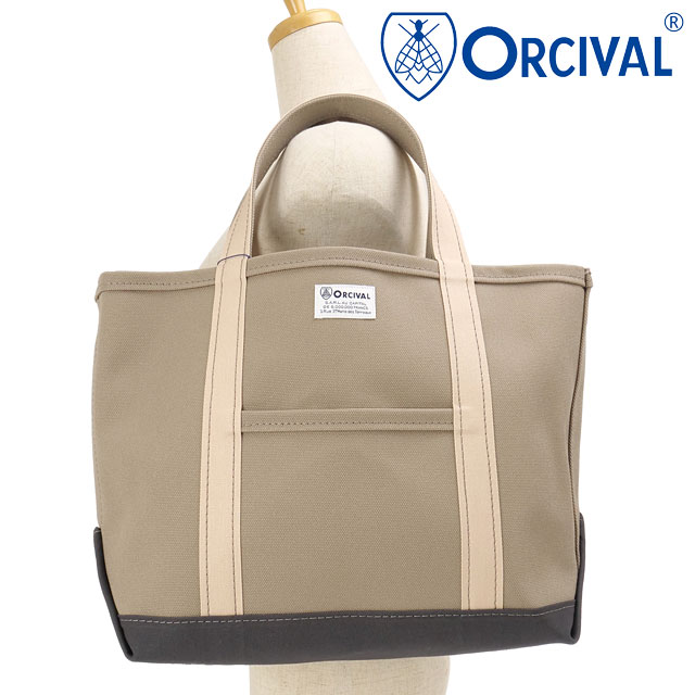 オーシバル ORCIVAL トートバッグ ミディアム [#OR-H0284-KWC FW26] TOTE BAG MEDIUM レディース メンズ 4号帆布 コットン100% 高密度 ハリコシ 丈夫 外ポケット MADE IN JAPAN 日本製 フレンチ デイリー グレー LT.GREY/PINK-BEIGE/CHARCOAL