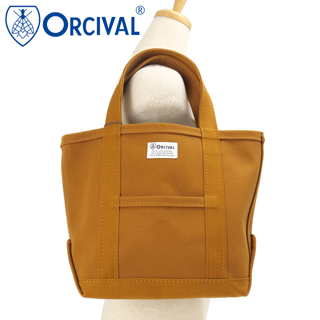 オーシバル ORCIVAL トートバッグ スモール [#OR-H0285-KWC FW26] TOTE BAG SMALL レディース メンズ 4号帆布 コットン100% 高密度 レピア織 ハリコシ 丈夫 外ポケット コンパクト MADE IN JAPAN 日本製 サブバッグ デイリー ブラウン CAMEL