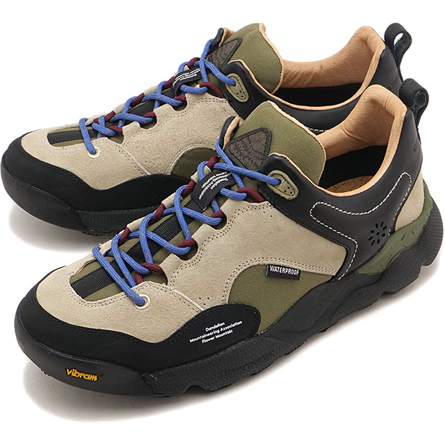 返品交換送料無料 フラワーマウンテン Flower MOUNTAIN スニーカー メンズ バックカントリー [FM66-1-069 FW26] BACK COUNTRY 完全防水 トレッキングシューズ ビブラム MEGA GRIP コーデュラナイロン パラコード 抗菌 アウトドアベージュ Beige/Black