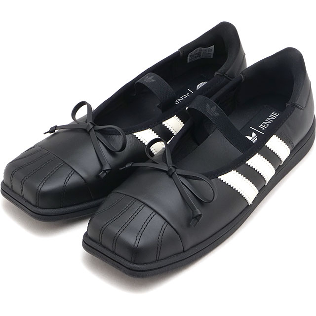 アディダス オリジナルス adidas Originals スニーカー レディース スーパースター スクエアトゥ バレエ ウィメンズ [LB3787 FW26] SUPERSTAR SQ BALLET W JENNIE ジェニーコラボ 限定 BLACKPINK ブラックピンク 可愛い コアブラック/コアブラック/オフホワイト