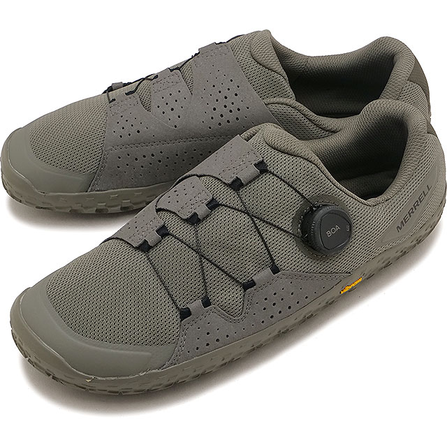 メレル MERRELL スニーカー メンズ ベイパーグローブ7 BOA [J00005865 FW26] M VAPOR GLOVE 7 BOA ベアフットシューズ ダイヤル式 ミニマルシューズ タウンユース グレー TALUS