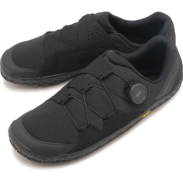 メレル MERRELL スニーカー メンズ ベイパーグローブ7 BOA [J00005864 FW26] M VAPOR GLOVE 7 BOA ベアフットシューズ ダイヤル式 ミニマルシューズ タウンユース 黒 BLACK