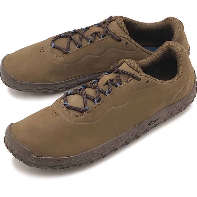 メレル MERRELL スニーカー メンズ ベイパーグローブ7 レザー [J00005538 FW26] M VAPOR GLOVE 7 LTR 上質レザー ベアフットシューズ ミニマルシューズ タウンユース ブラウン EARTHEN
