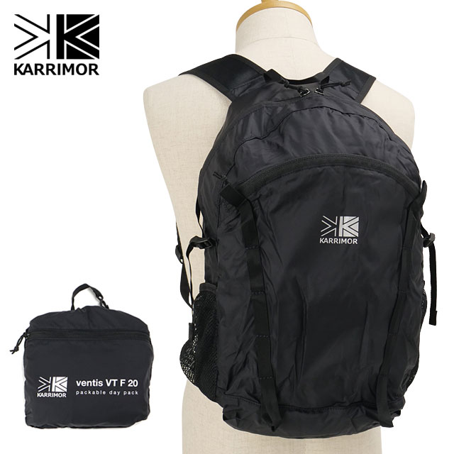 カリマー KARRIMOR リュック ベンティス VT F 20 [501291-9000 FW26] ventis VT F 20 メンズ・レディースバックパック デイパック 20L 軽量 パッカブル 旅行 携帯 通勤 通学 黒 Black