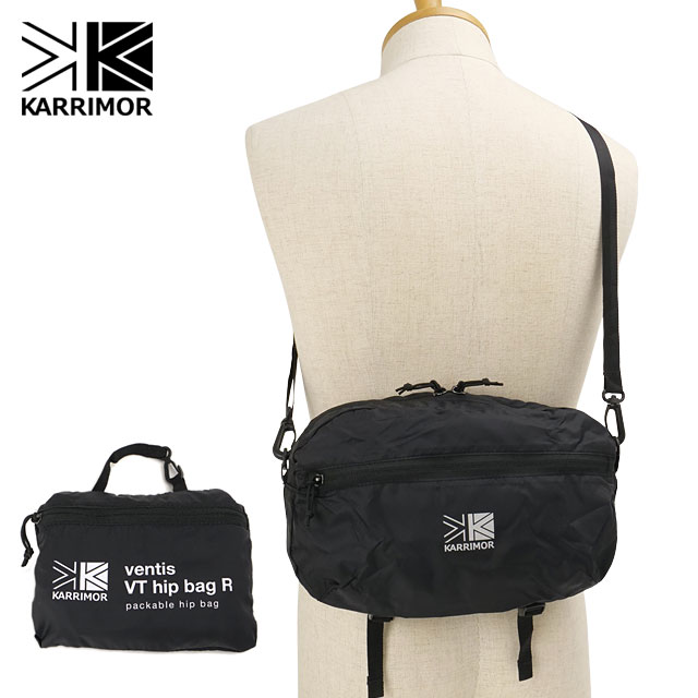 カリマー KARRIMOR ボディバッグ ベンティス VT ヒップバッグ R [501294-9000 FW26] ventis VT hip bag R メンズ・レディースウエストバッグ 2WAY ショルダーバッグ 軽量 カジュアル 黒 Black