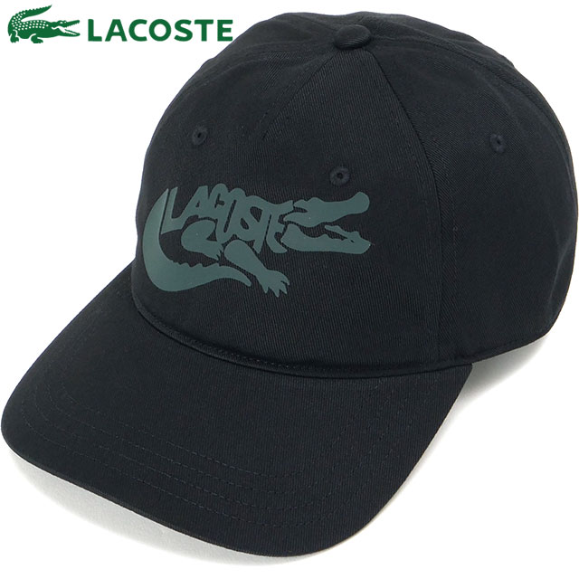 ラコステ LACOSTE ワニグラフィックロゴプリントコットンツイルキャップ [RK9906-99-031 FW26] メンズ 帽子 綿100% ブラック