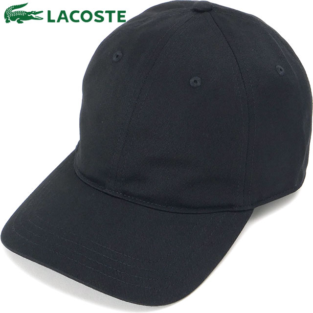 ラコステ LACOSTE フロントブランクコットンツイルキャップ  [RK7384-99-031 FW26] 帽子 ワンポイント ミニロゴ シンプル ブラック