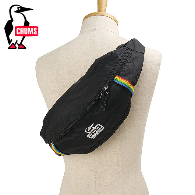 チャムス CHUMS スプリングデールウエストパック [CH60-4100 FW26] 3L Spring Dale Waist Pack ユニセックスウェストバッグ ボディバッグ 黒 Black/Rainbow